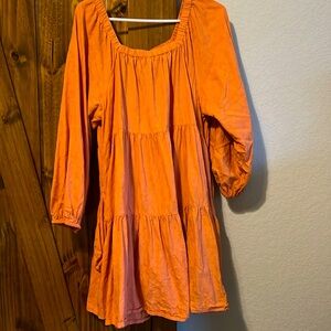 Add boots/sandals and go! Off the shoulder dress